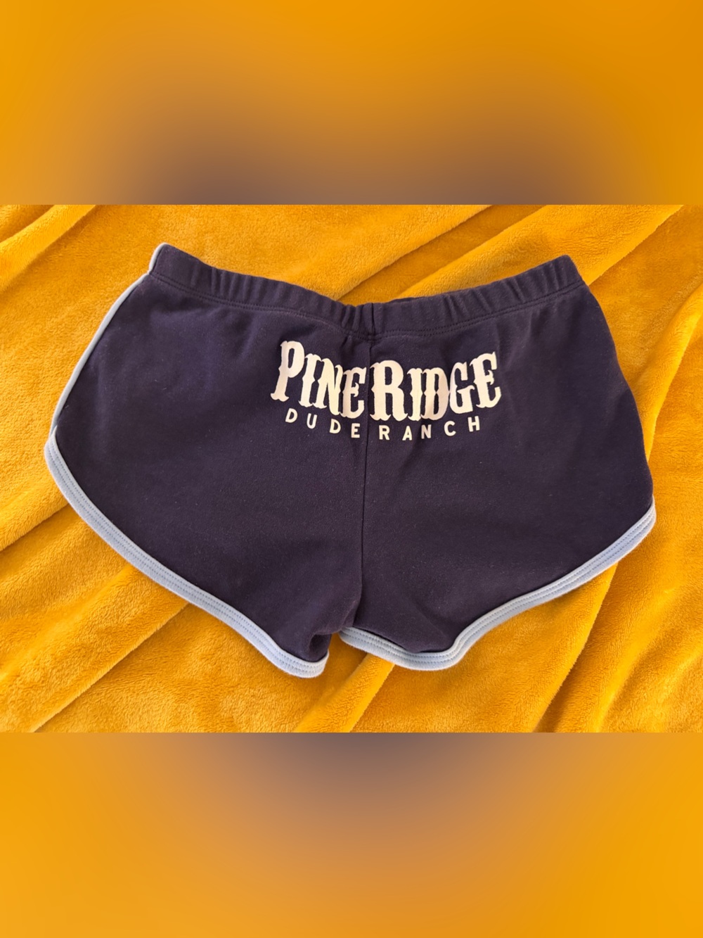 Y2K Micro mini American Apparel Navy Shorts with Light Blue Trim